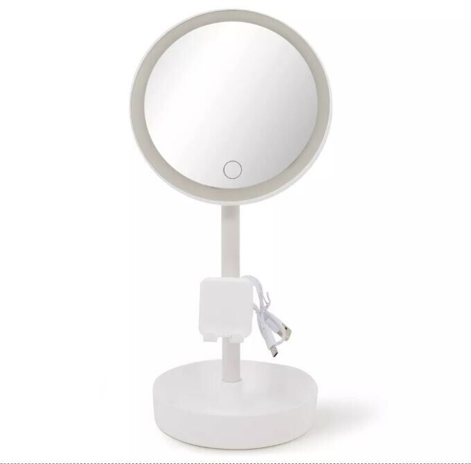 LED Mirror with Phone Holder